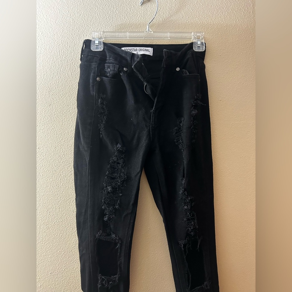 Black Distressed Women Jeans